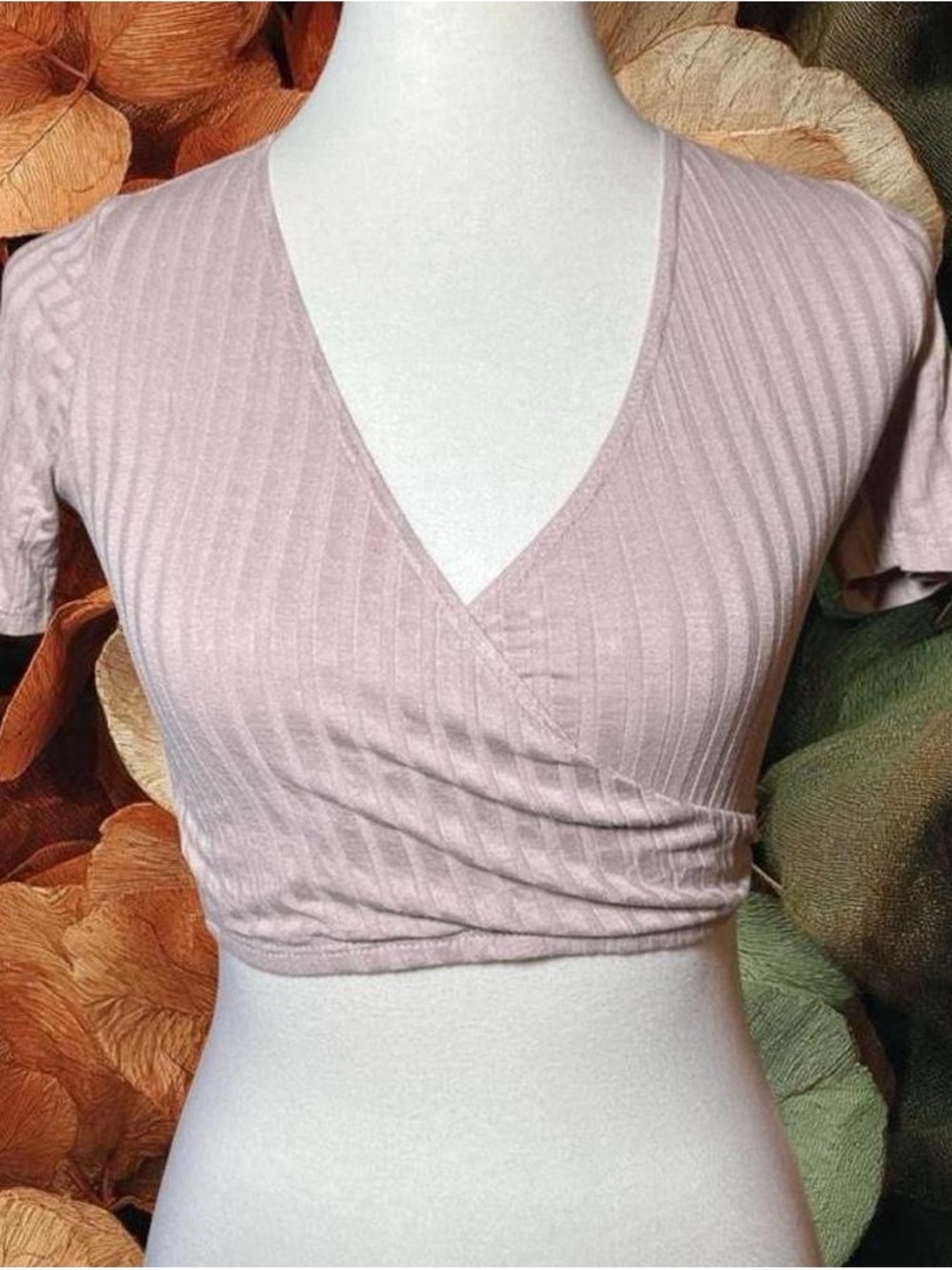 Women’s Ribbed Wrap Crop Top